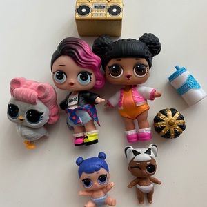 LOL Surprise Dolls- 2 girls, 2 babies & Pet Owl